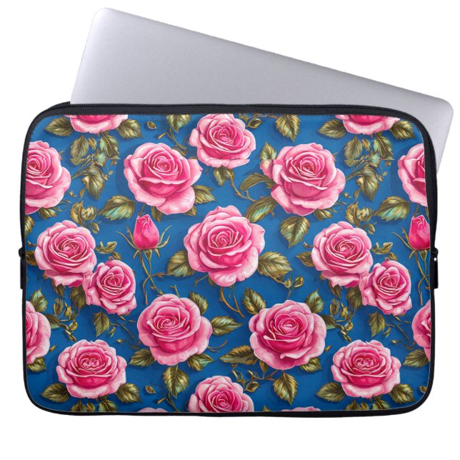 Pink roses laptop sleeve (Front)