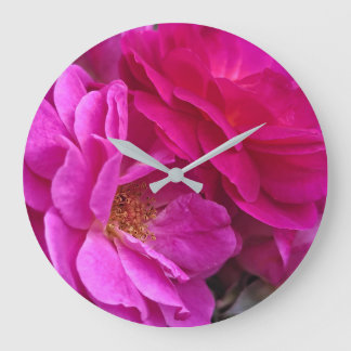 Pink Roses Large Clock
