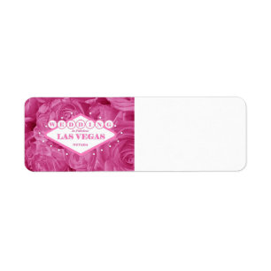 Pink Roses Las Vegas Wedding Label