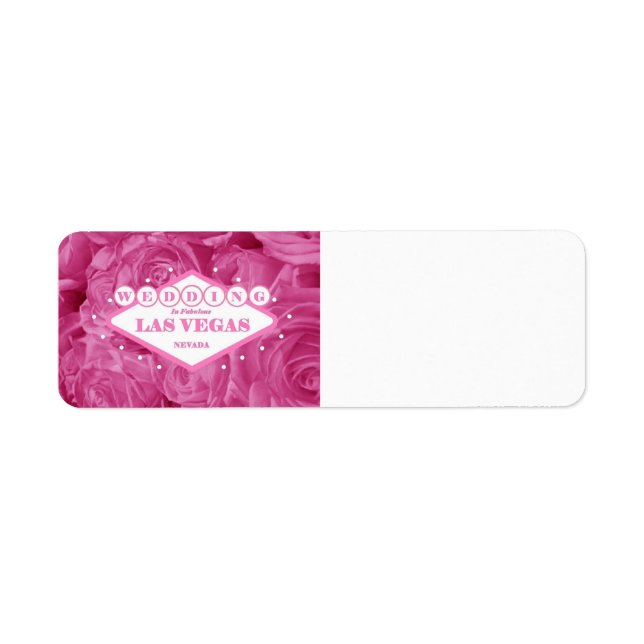 Pink Roses Las Vegas Wedding Label (Front)