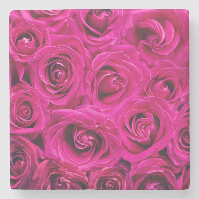 Pink Roses (Love and Romance) Stone Coaster (Front)