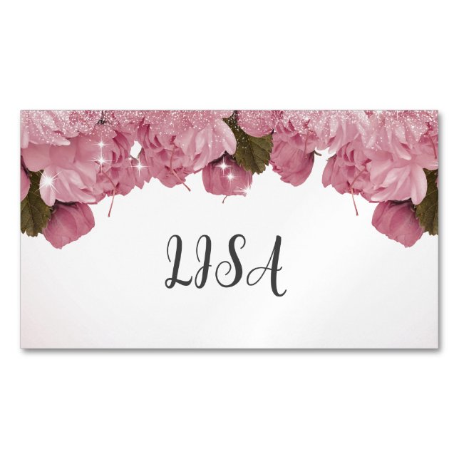 PINK ROSES  	Magnetic BUSINESS CARD (Front)