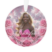 Pink Roses Memorial Christmas Tree Ornament 