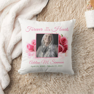 Pink Roses Memorial Pillow