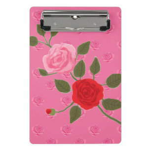 Pink roses mini clipboard
