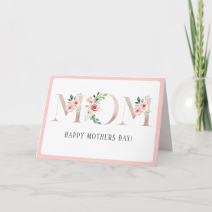 Pink Roses 'MOM' Mother's Day Greeting Card