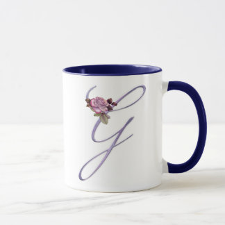Pink Roses Monogram G Mug