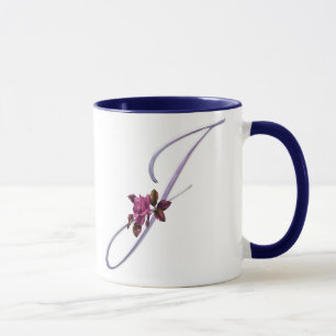 Pink Roses Monogram J Mug