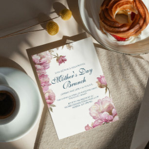 Pink Roses Mother's Day Brunch Invitation