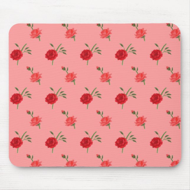 Pink roses mouse mat (Front)
