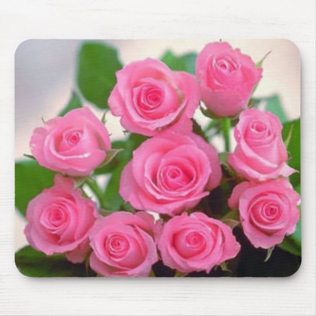 Pink Roses Mouse Mat (Front)