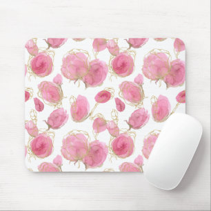 Pink roses mouse mat