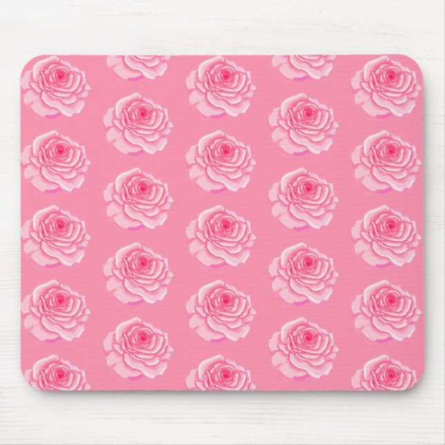 Pink roses mouse mat (Front)