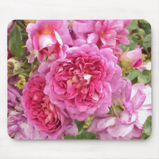 Pink Roses Mouse Mat (Front)