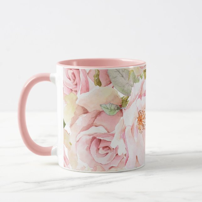 Pink Roses Mug (Left)
