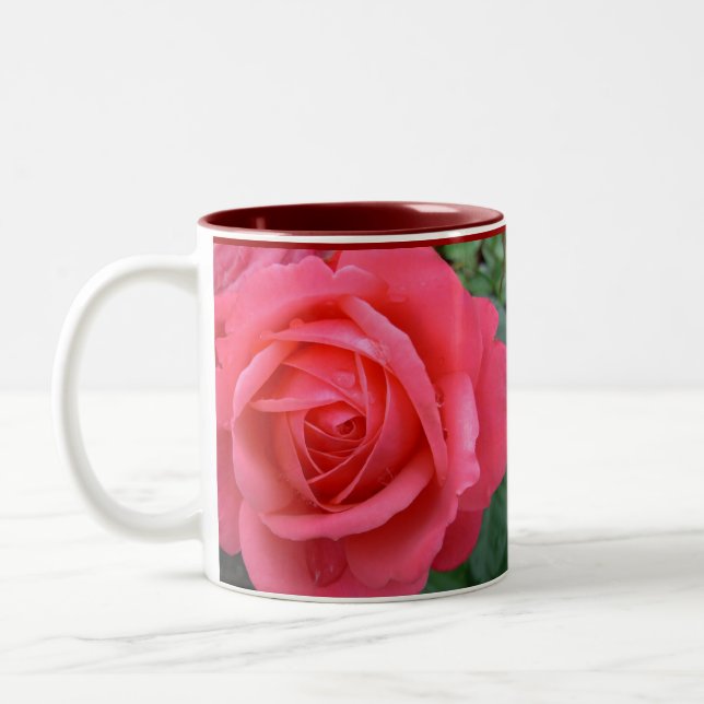 Pink Roses Mug Coffee Cup Beautiful Rose Decor (Left)