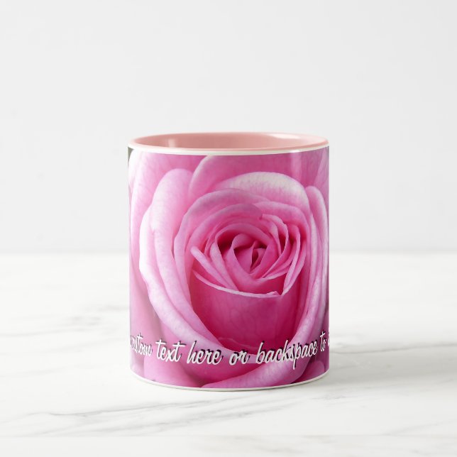 Pink Roses Mug Coffee Cup Personalised Rose Decor (Center)