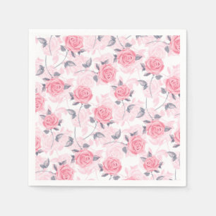 Pink roses napkin