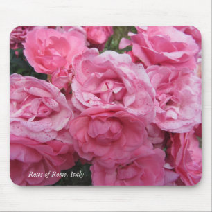 Pink Roses of Rome, Italy Mouse Mat