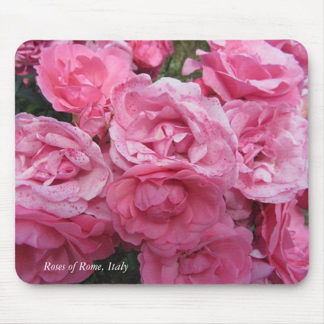 Pink Roses of Rome, Italy Mouse Mat (Front)