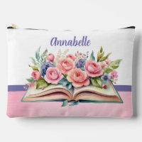Pink Roses on Book Large Accessory