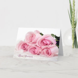 Pink Roses On Fur for Anniversary Card