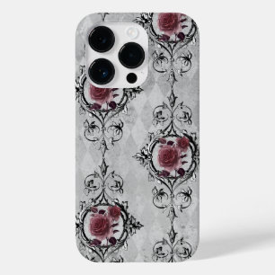 Pink Roses on Grey Background Case-Mate iPhone 14 Pro Case
