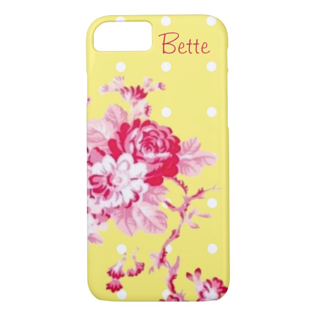 Pink Roses On Yellow iPhone 7 Case (Back)