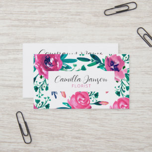 Pink Roses Over  Business Card