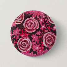 Pink Roses Painting Badge