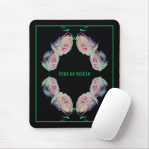 Pink Roses Pair Abstract Personalised Mouse Mat
