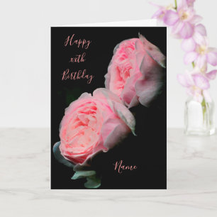 Pink Roses Pair Personalised Birthday   Card