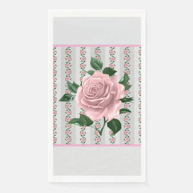 Pink Roses Paper Napkin (Front)