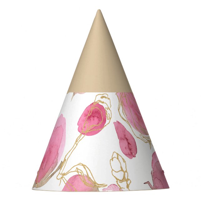 Pink roses party hat (Front)