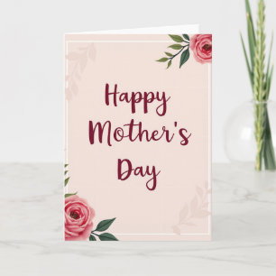 Pink Roses Pattern Card