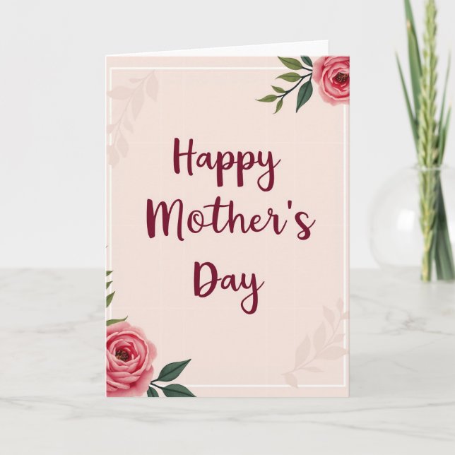 Pink Roses Pattern Card (Front)