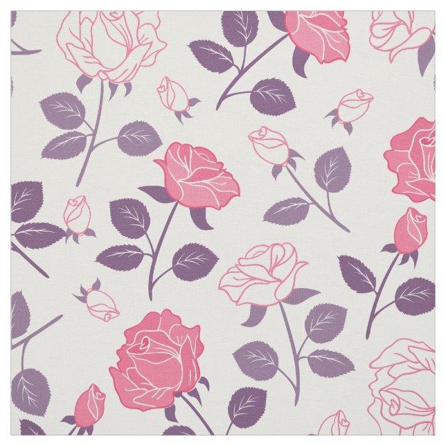Pink roses pattern Fabric (Swatch)