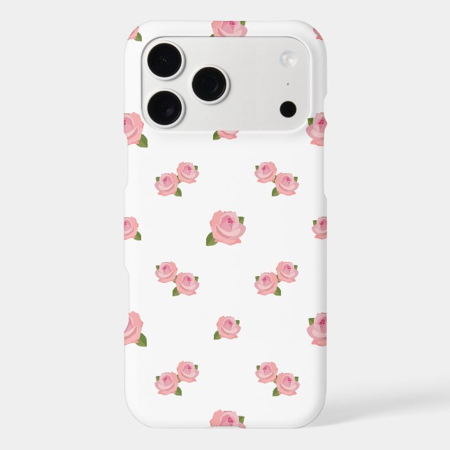 Pink Roses Pattern on White (Back)