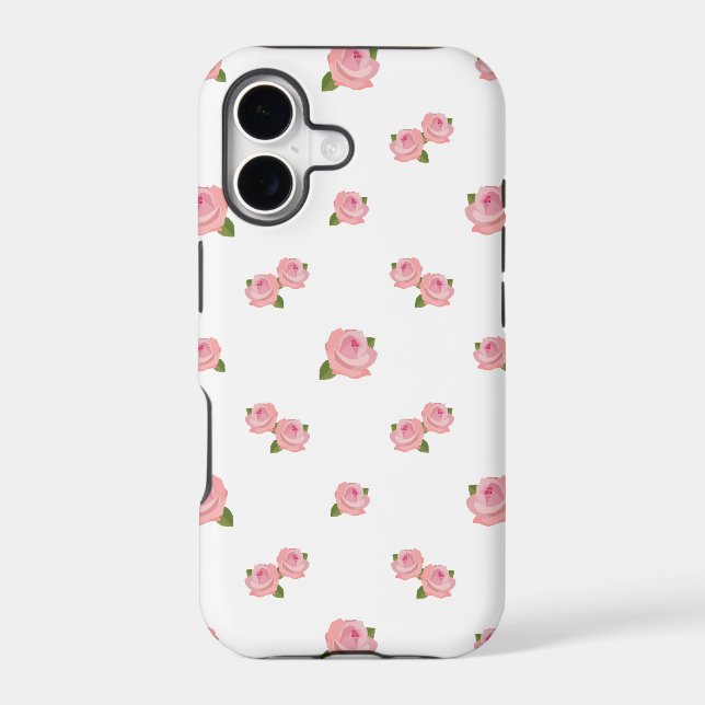 Pink Roses Pattern on White (Back)