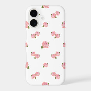Pink Roses Pattern on White