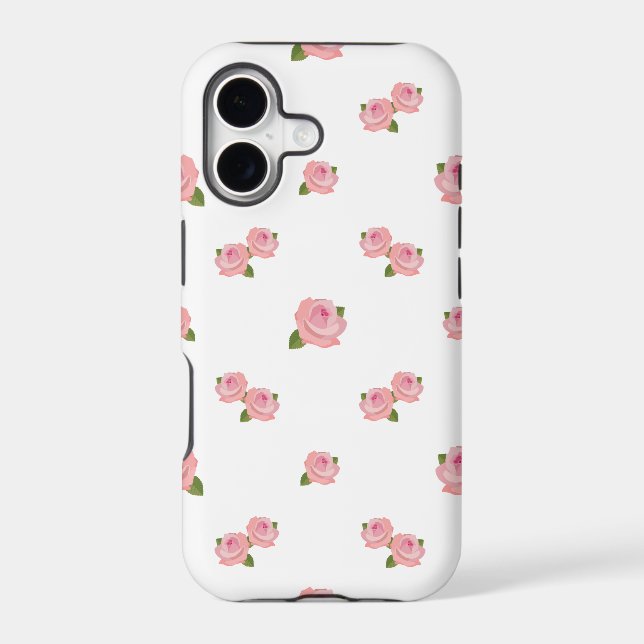 Pink Roses Pattern on White (Back)