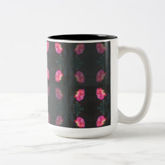 Pink Roses Pattern Two-Tone Coffee Mug