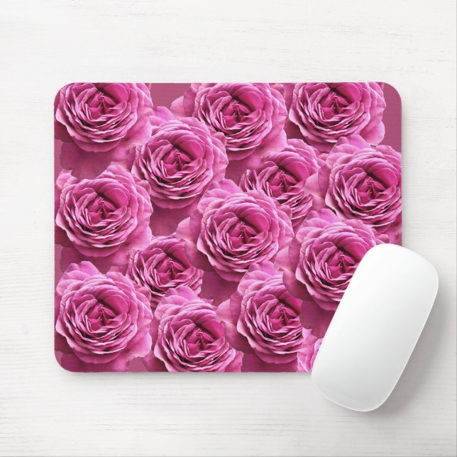 Pink roses Patterns Mouse Mat (With Mouse)