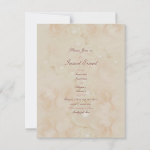 Pink roses pearls elegant wedding engagement invitation