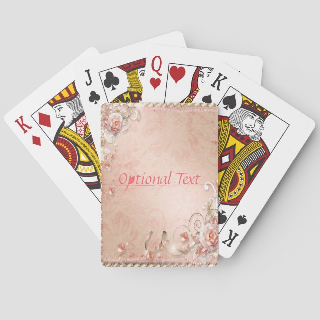Pink Roses, Pearls & Gems   Playing Cards (Back)