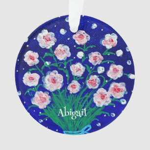 Pink Roses Personalised Acrylic Ornament