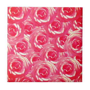 Pink Roses Photo Ceramic Photo Tile