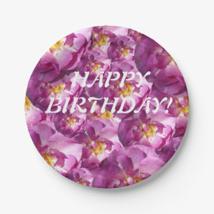 Pink Roses Photo  Paper Plates