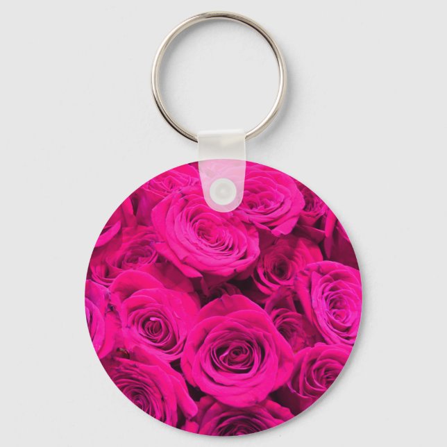 Pink Roses | pink flowers Key Ring (Front)