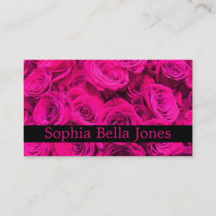 Pink Roses pink flowers pink floral Business Card